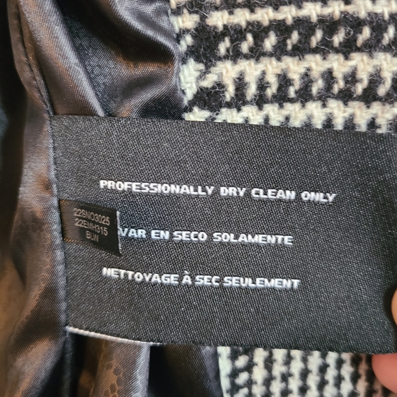 Guess houndstooth wool blend peacoat with pleather accents - Picture 14 of 14